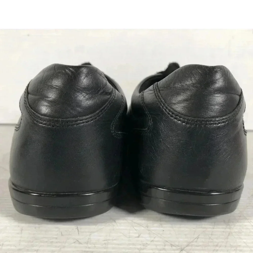 Versace Collection Mens Black Leather Lace Up Casual Sneaker Shoes Size 41
